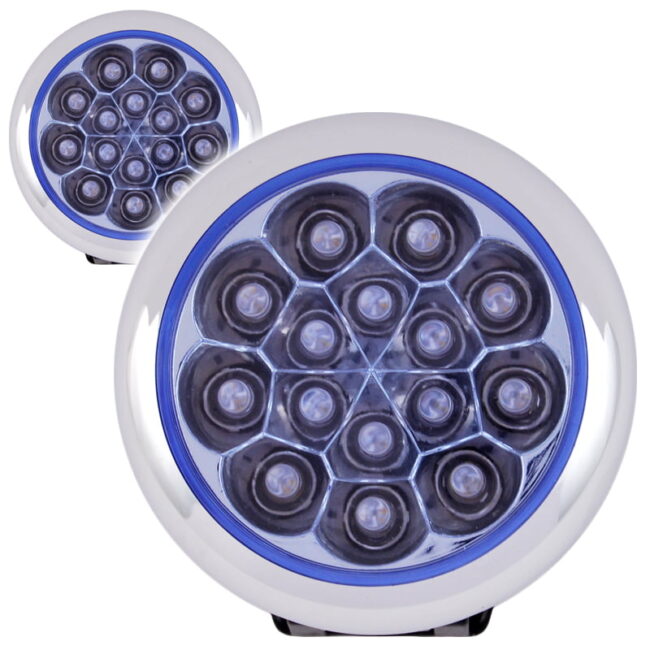 photo ΠΡΟΒΟΛΑΚΙΑ 15 LED ΜΠΛΕ ΣΤΡΟΓΓΥΛΑ 12V