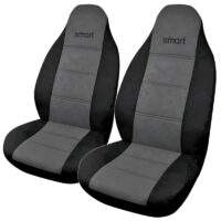 photo Καλύμματα Μπροστινά ΣΕΤ Smart με Ενσωματωμένο Κεφαλάρι (PU) 2 τμχ - ΜΑΥΡΟ/ΓΚΡΙ