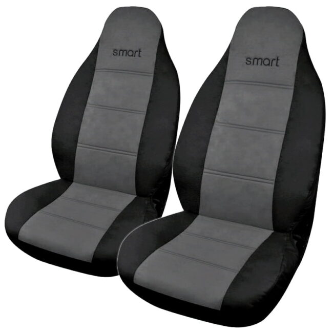 photo Καλύμματα Μπροστινά ΣΕΤ Smart με Ενσωματωμένο Κεφαλάρι (PU) 2 τμχ - ΜΑΥΡΟ/ΓΚΡΙ