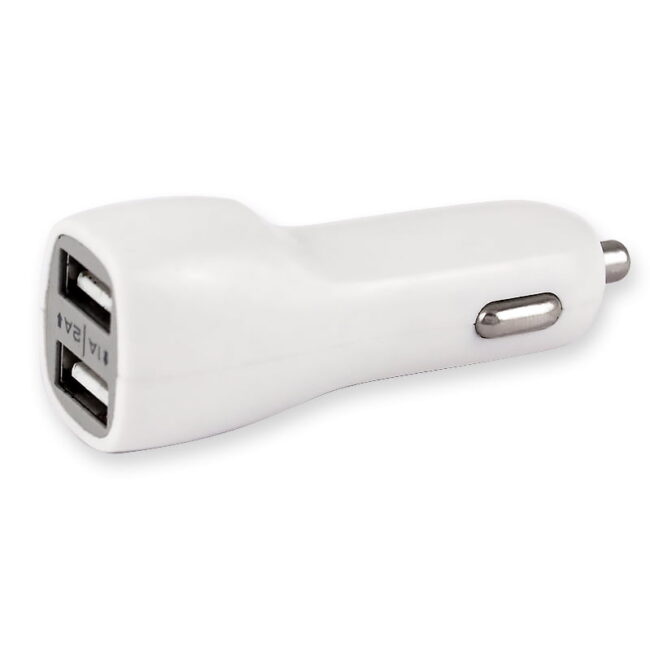 photo ΦΟΡΤΙΣΤΗΣ ΑΥΤΟΚΙΝΗΤΟΥ 2 USB 1000/2100mA - ΑΣΠΡΟ