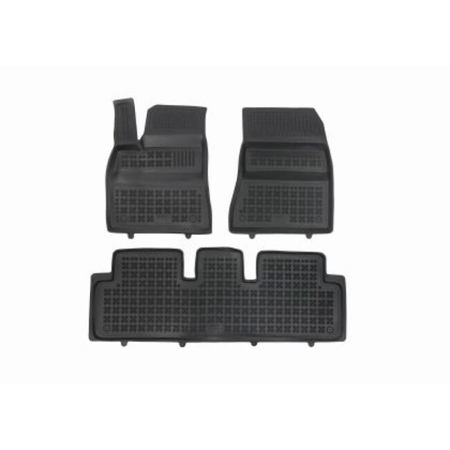 Λαστιχένια πατάκια αυτοκινήτου Rezaw-Plast σε μορφή σκάφης για Tesla Model 3 (2023+) with heat pump, RWD - Σετ 3 Τεμαχίων